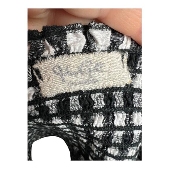 John Galt Strapless Gingham Festival Top Shirt Blouse Summer Beach Crop y2k Boho - Picture 5 of 6